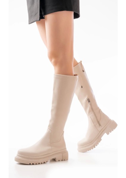 Bej Fermuarlı Günlük Kadın Çizme fırsatları