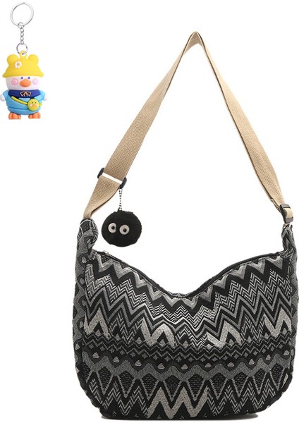 Crossbody Çanta Kadın Büyük Kapasiteli Kanvas Omuz Çantası (Yurt Dışından)