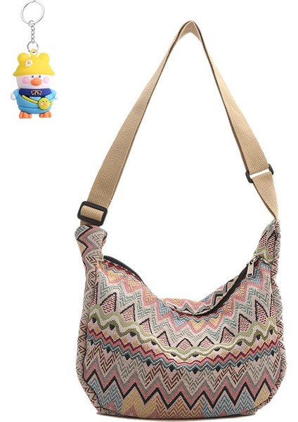 Crossbody Çanta Kadın Büyük Kapasiteli Kanvas Omuz Çantası (Yurt Dışından)