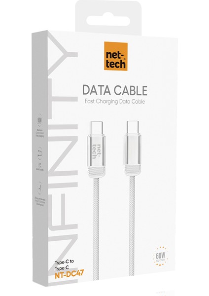 NT-DC47 60W Plastik 100 cm Type-C To Type-C Şarj ve Data Kablosu fiyatları