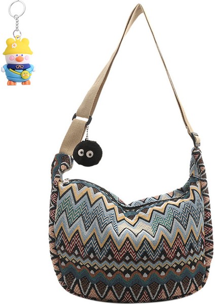 Crossbody Çanta Kadın Büyük Kapasiteli Kanvas Omuz Çantası (Yurt Dışından)