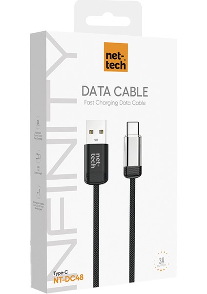 NT-DC48 3A Plastik 100 cm Type-C Şarj ve Data Kablosu