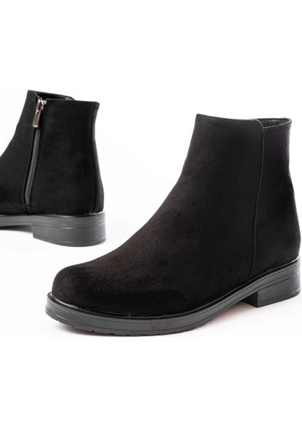 Siyah Süet Fermuarlı Günlük Kadın Bot modelleri