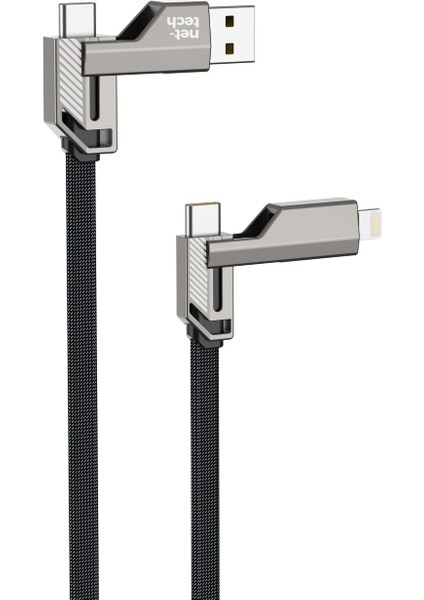 NT-DC43 Plastik 100 cm Type-C To Type-C+Lightning Şarj ve Data Kablosu
