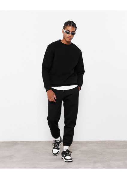 Bisiklet Yaka Basic Sweatshirt