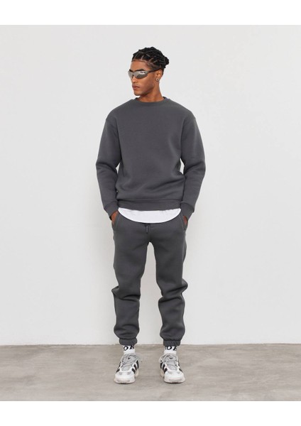 Bisiklet Yaka Basic Sweatshirt