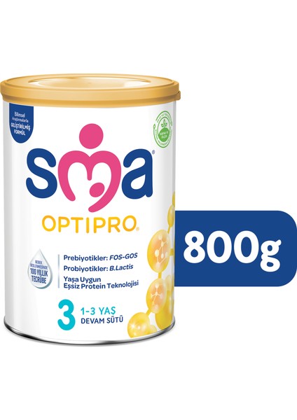 Optipro 3 1-3 Yaş Bebek Devam Sütü 800 gr x 6 Adet