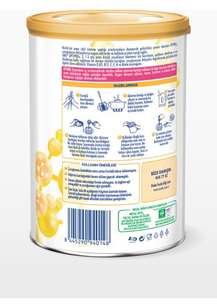 Optipro 3 1-3 Yaş Bebek Devam Sütü 800 gr x 6 Adet