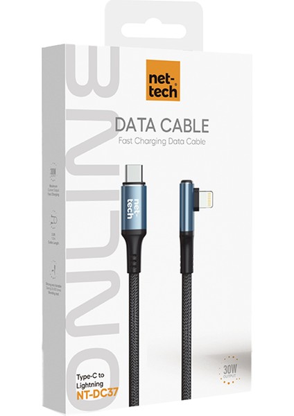 NT-DC37 30W Plastik 100 cm Type-C To Lightning Şarj ve Data Kablosu