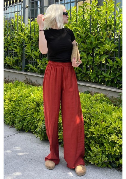 Kiremit Geniş Paça Kadın Pantolon MG1982 fiyatları