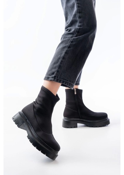 Siyah Dalgıç Fermuarlı Günlük Kadın Bot modelleri