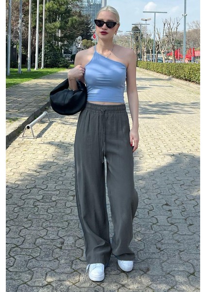 Antrasit Geniş Paça Kadın Pantolon MG1982 fiyatları