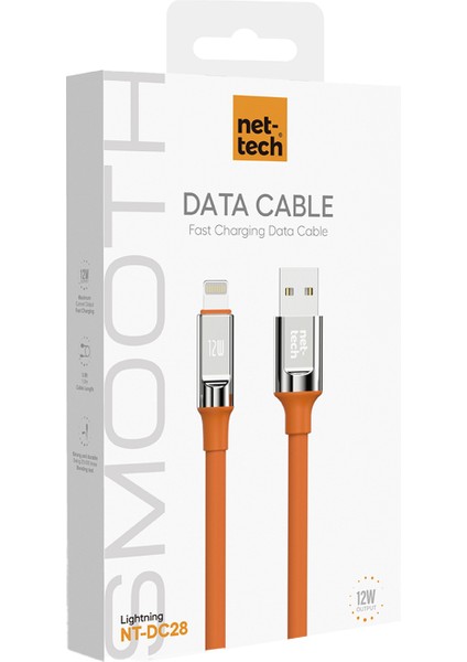 NT-DC28 12W Plastik 100 cm Lightning Şarj ve Data Kablosu