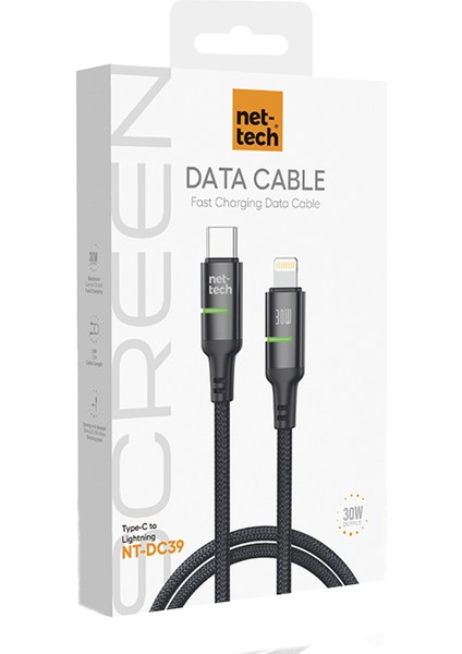 NT-DC39 30W Plastik 100 cm Type-C To Lightning Şarj ve Data Kablosu