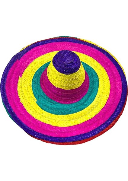 Samur Parti Parti Aksesuar & Kostüm Sombrero Meksika Şapkası Renkli Örme Hasır Yetişkin Boy