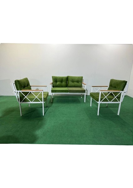 2+1+1 Beyaz Profil Balkon-Bahçe-Kafe- Çay Seti-Koltuk Takımı-Oturma Grubu-Ofis Koltuğu