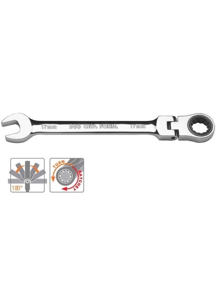 Cırcırlı Kombine Anahtar Mafsallı 16 mm