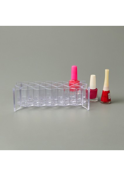 22 Bölmeli Rujluk Organizer - Şeffaf - 22X8X14 cm