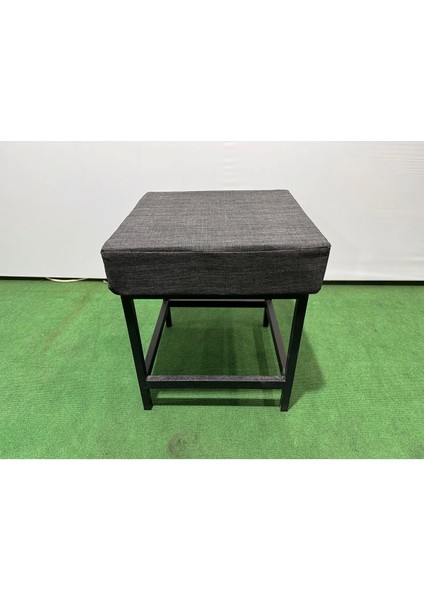 Metal Ayaklı Sırtsız Bank Puf Bench Balkon-Bahçe-Kafe-Çay Seti Pufu