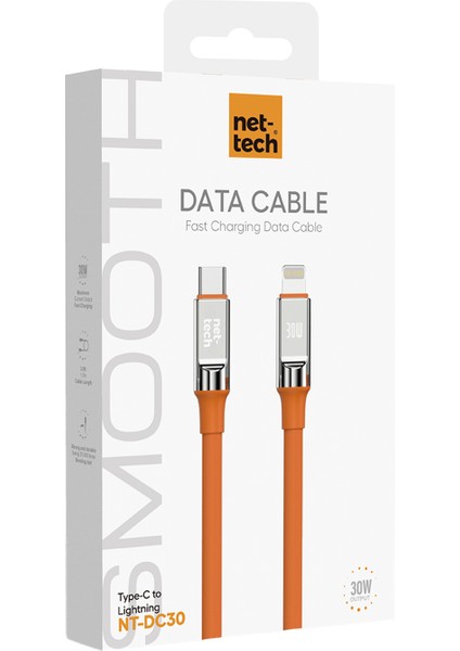 NT-DC30 30W Plastik 100 cm Type-C To Lightning Şarj ve Data Kablosu