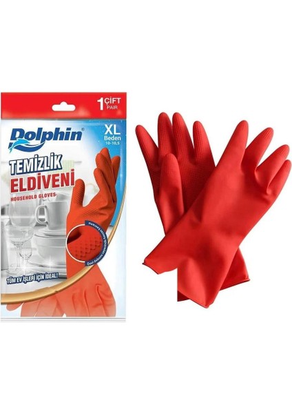 Lateks Bulaşık Temizlik Eldiveni - Kırmızı - Xl - No : 10 - 5 Çift - Paket fiyatları