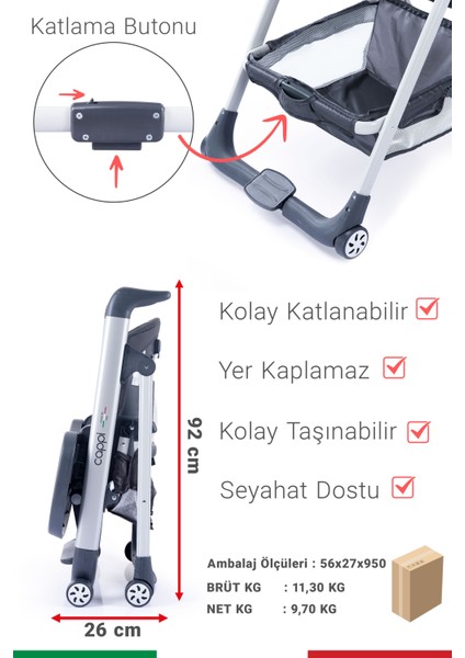 Cappi Yükseklik Kademeli Sırt Kısmı Yatabilir Mama Sandalyesi