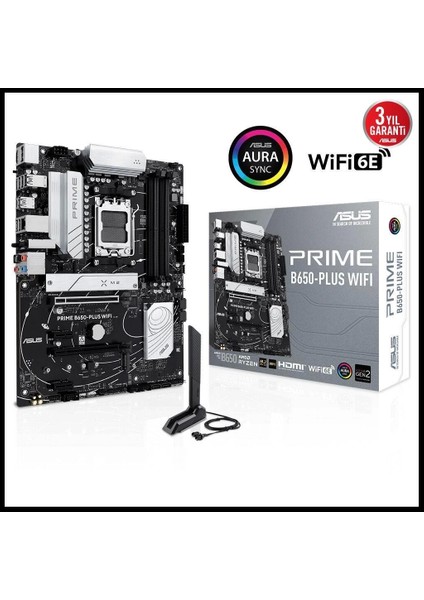 Prıme B650-PLUS Wı-Fı, 4xddr5, 2xm.2, Hdmı, Dp, Type-C, Amd Ryzen 7000 Serisi, Am5 Soket Anakart