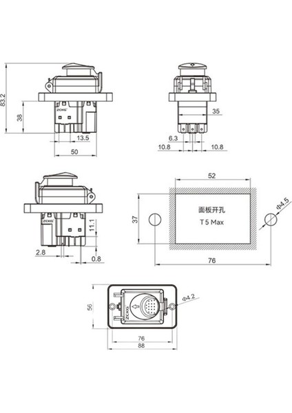 ZCD-03B 6-Pin Elektromanyetik Switch