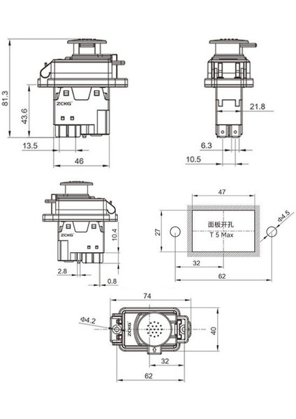 ZCD-02D1 4-Pin Elektromanyetik Switch