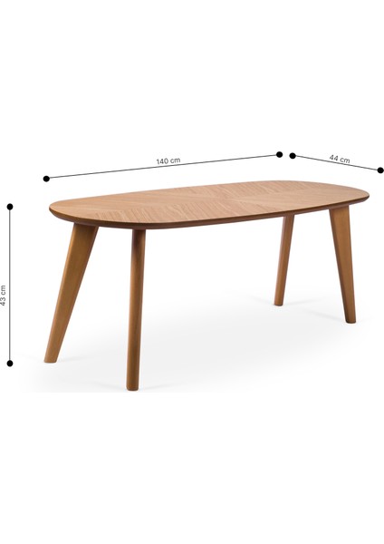 Helsinki Meşe Orta Sehpa Oval