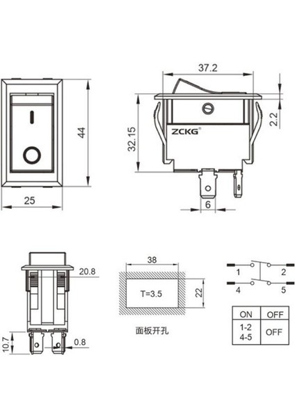 ZCK-01C 4-Pin Elektromanyetik Switch