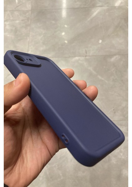iPhone 16E Kılıf Viera Kamera Korumalı Yumuşak Doku ve Temizlenebilir Silikon - Lacivert