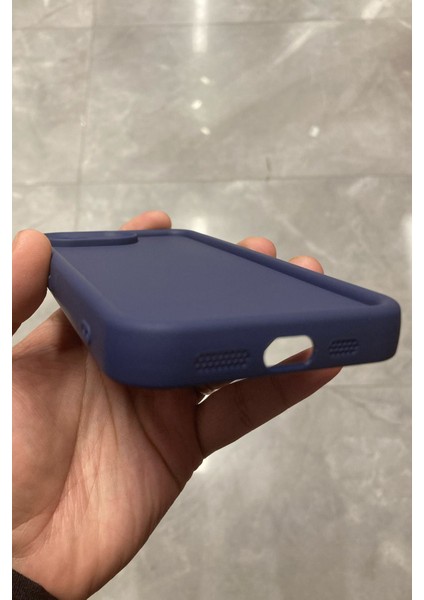 iPhone 16E Kılıf Viera Kamera Korumalı Yumuşak Doku ve Temizlenebilir Silikon - Lacivert