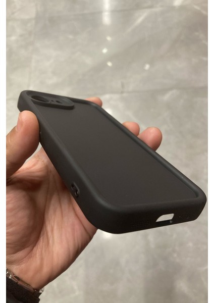 iPhone 16E Kılıf Viera Kamera Korumalı Yumuşak Doku ve Temizlenebilir Silikon - Siyah