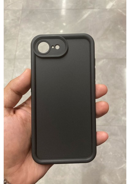 iPhone 16E Kılıf Viera Kamera Korumalı Yumuşak Doku ve Temizlenebilir Silikon - Siyah