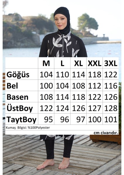 Uzun Tam Boy Tam Kapalı Tesettür Mayo 25980 Siyah fırsatları