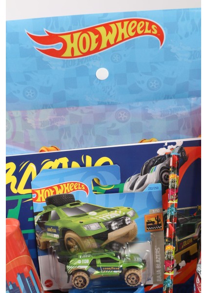 Dekomus Özel Kutulu Yeni Sezon Lisanslı Hot Wheels Matara,beslenme Kabı,çıtçıt Dosya,oyun Hamuru,oyuncak Araba Kırtasiye Hobi Seti