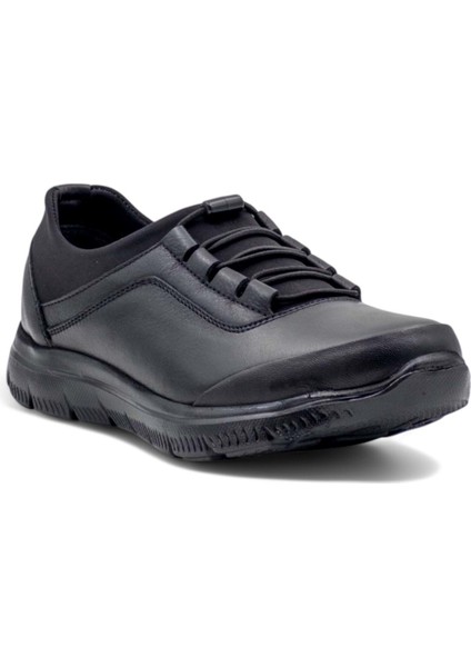 9409 Kadın Hakiki Deri Comfort Ayakkabı Siyah modelleri