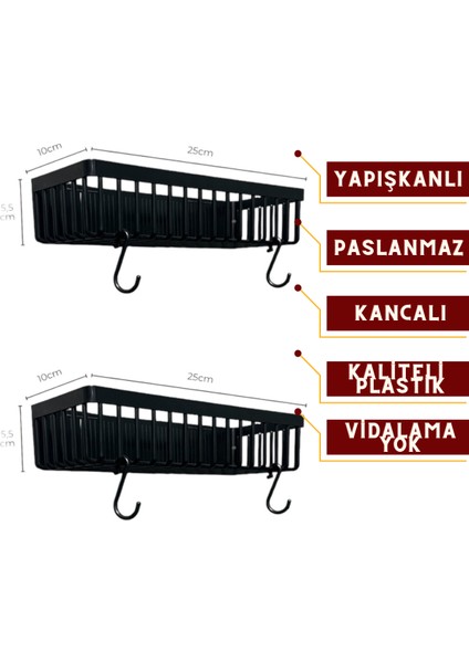 Banyo Düzenleyici, Plastik Raf, Şampuanlık, Yapışkanlı Banyo Rafı, Ikili Plastik Banyo Rafı fiyatları