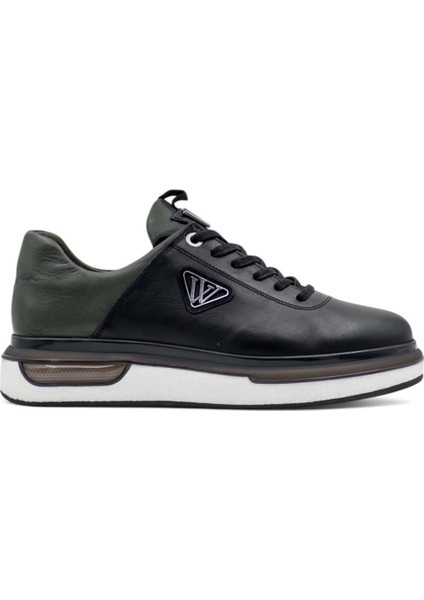 M057 Hakiki Deri Erkek Sneaker Siyah