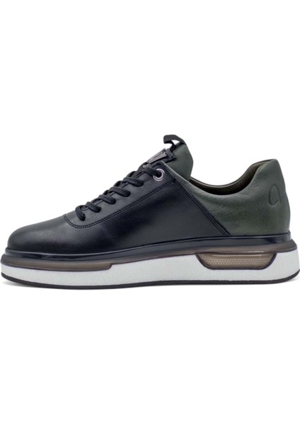 M057 Hakiki Deri Erkek Sneaker Siyah