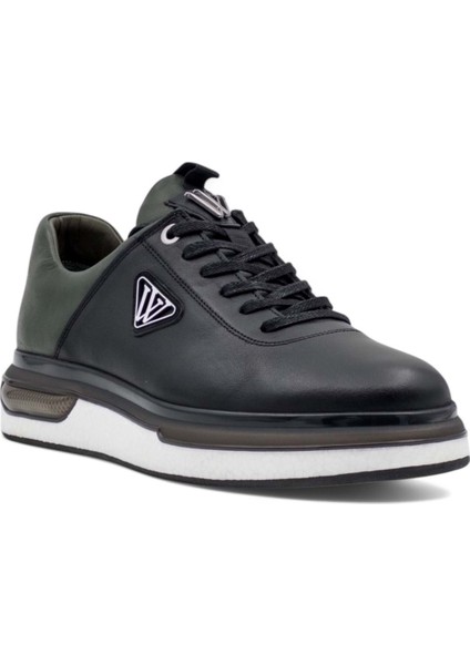 M057 Hakiki Deri Erkek Sneaker Siyah