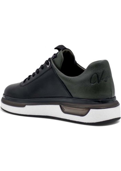 M057 Hakiki Deri Erkek Sneaker Siyah