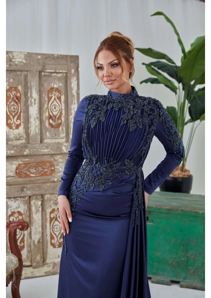 Kuyruklu Saten Abiye Minel fiyatları