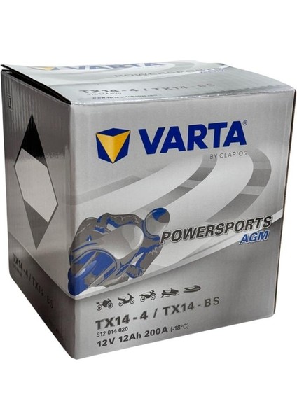 12V 12 AH MOTOSİKLET AKÜSÜ AGM 200 A (EN) (152*88*147) (TX14-4) (TX14-BS) (YTX14-BS) (TERS) modelleri
