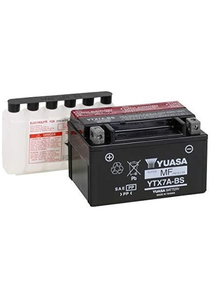 12V 6 Ah Motosiklet Aküsü 90 A (En) (150*87*93) (YTX7A-BS) (Ters)