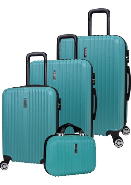4'lü Valiz Seti Elatae Valiz Büyük - Orta - Kabin Boy ve Makyaj 1020