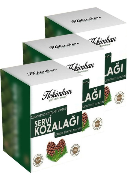 3 Kutu Servi Kozalağı Macunu Hekimhan Kozalak Macunu Servi Çamı Kozalak Macun Selvi Kozalağı Macunu