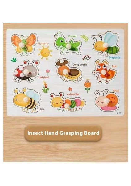 Çocuk Erken Öğrenme Puzzle Handy Board 1-3 Yaş Hazine Eşleştirme Yapboz Puzzle Puzzle Tahtası Puzzle Blok Oyuncaklar (Yurt Dışından)