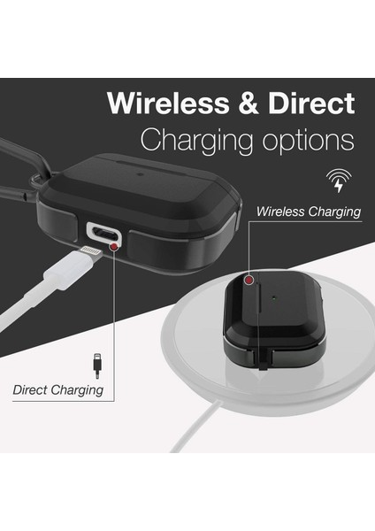 Airpods Pro 2 Raptic Trek Serisi Askı Aparatlı Kulaklık Kılıfı Siyah